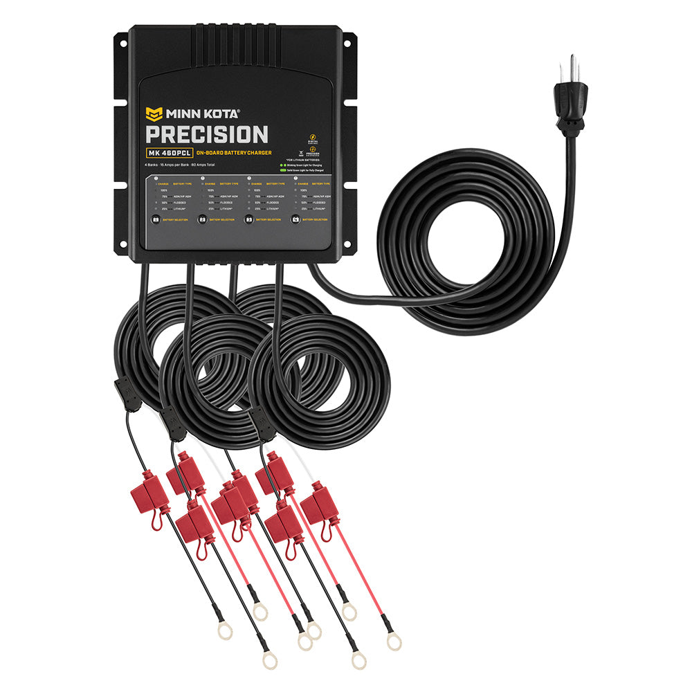 Minn Kota OnBoard Precision Charger MK460 PCL 4 Bank x 15 AMP LI Optimized Charger 1834604