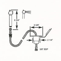 Scandvik Recessed Transom Shower w6 Hose  White 10055P