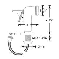 Scandvik Straight Handle Pull Out Sprayer  White w6 Hose 10196P