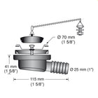 Scandvik Low Profile Drain Stopper  1 Outlet 10306P