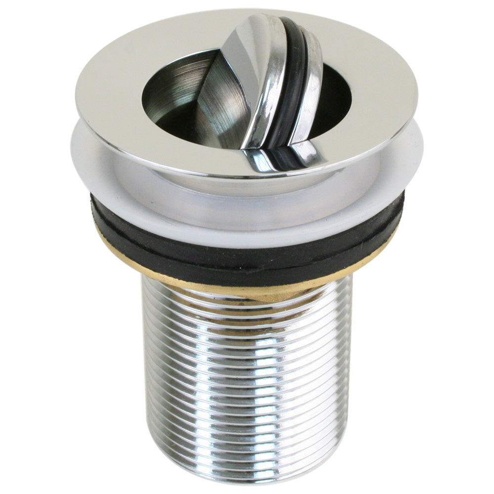 Scandvik Sink Drain wFlip Stopper  Chrome Plated Brass 19006P