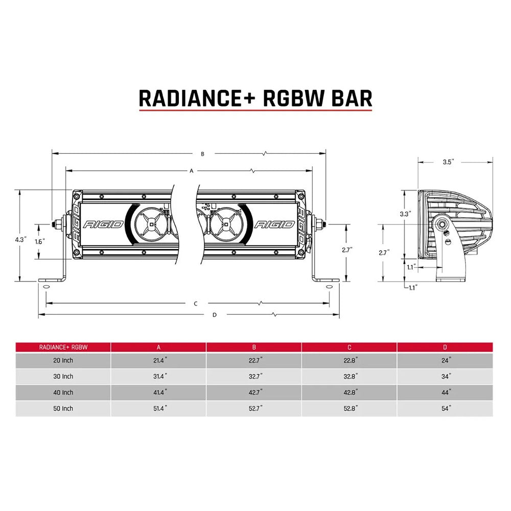 RIGID Industries Radiance  20 Light Bar  RGBW 220053
