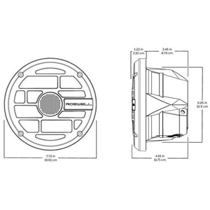 Roswell R Series 65 Marine Speakers  Anthracite Grille  60W RMS  120W Peak Power C9201902
