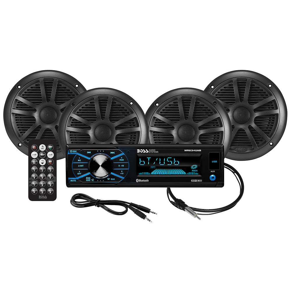 Boss Audio MCBK634B64 Kit wMR634UAB 4 MR6B Speakers  MRANT10 Antenna MCBK634B64