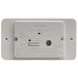 SafeTAlert 62 Series Marine Carbon Monoxide  Flush Mount  White  12V wTrim Ring 62542TRWTM