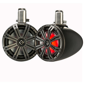 KICKER KMTC8 8 LED Coaxial Tower System  Black wCharcoal Grille 45KMTC8