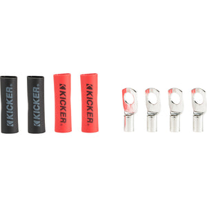 KICKER RT8 Nickel Plated 8AWG 516 Ring Terminal  4Pack 47RT8