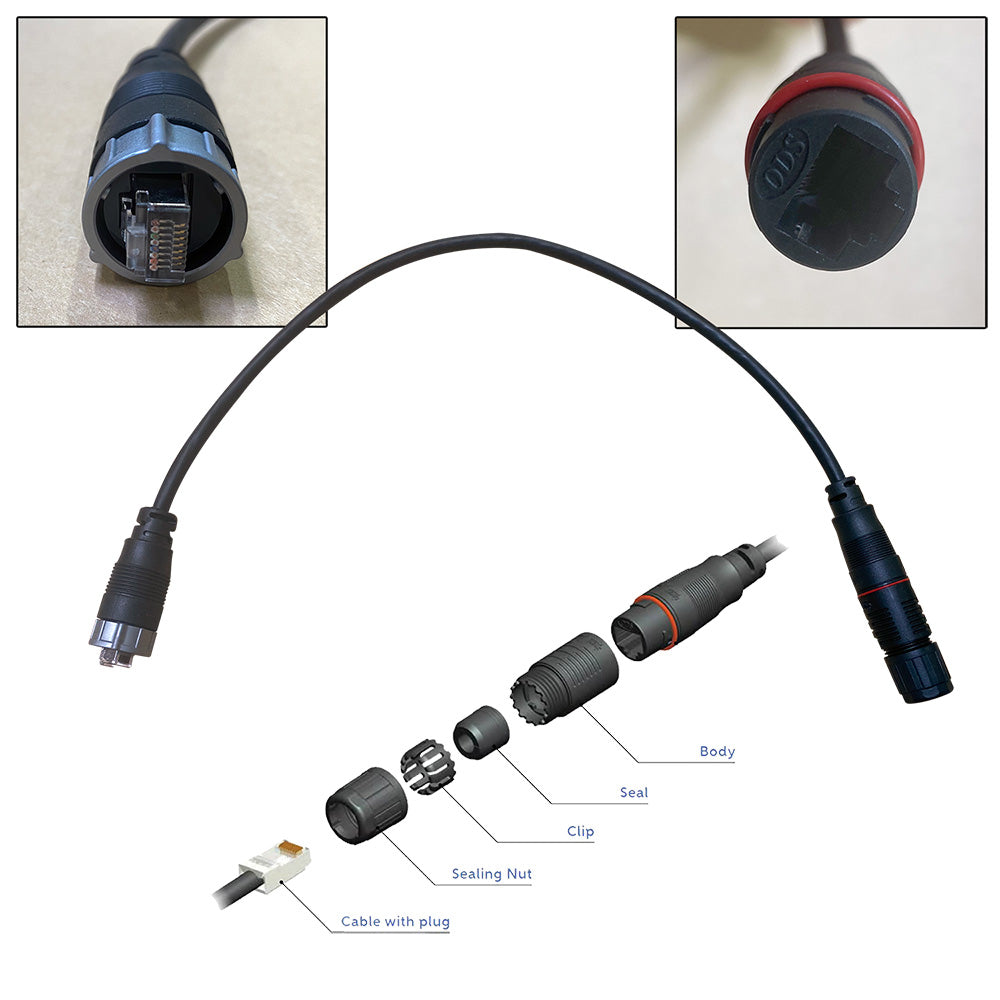 Furuno RJ45 to HUB102 Cable 05M Waterproof RJ45 M to RJ45 Adapter WRJADP05M