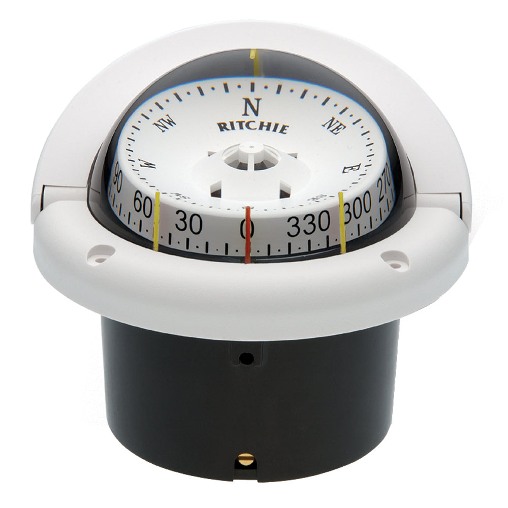 Ritchie HF743W Helmsman Compass  Flush Mount  White HF743W