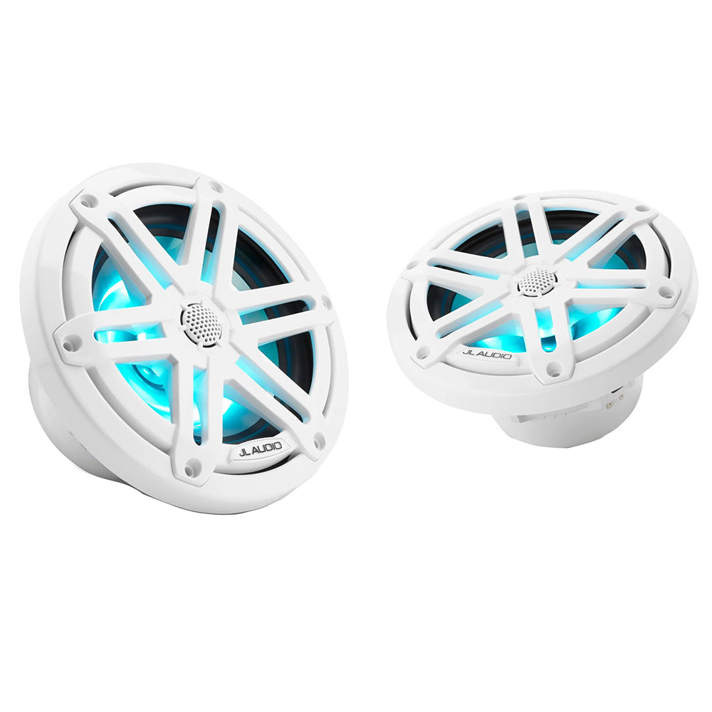 JL Audio M3 Series 65 Marine Coaxial Speakers wGloss White Sport Grilles wRGB LED Lighting  M3650XSGwi 0100306400