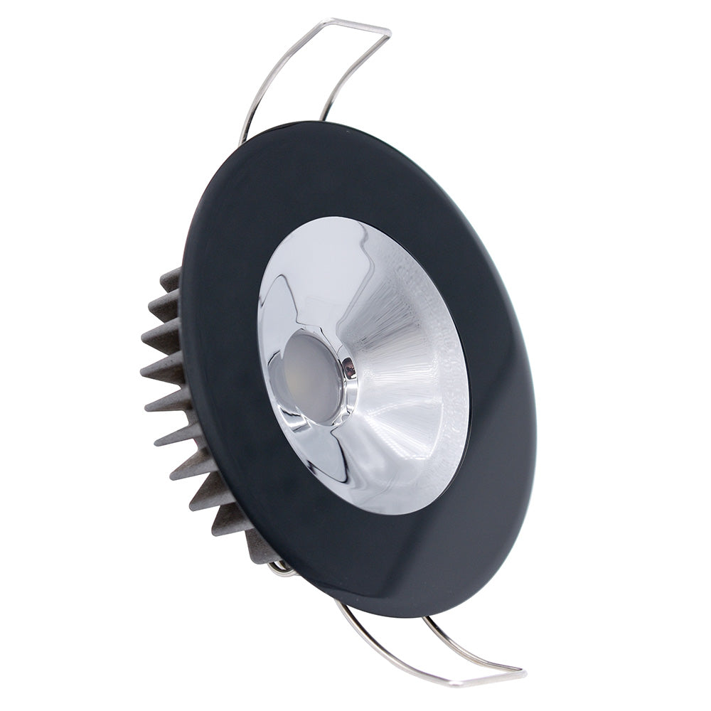 Lumitec Illusion Flush Mount LED Down Light  Spectrum RGBW  Cool White  Black Housing  Chrome Reflector 117167