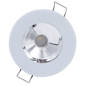 Lumitec Illusion Flush Mount LED Down Light  Spectrum RGBW  Warm White  White Housing  Chrome Reflector 117135