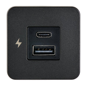 Scanstrut TILE USBAUSBC Interior Charging Socket  1224V  Black Bezel SCTILE10