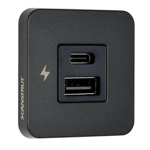 Scanstrut TILE USBAUSBC Interior Charging Socket  1224V  Black Bezel SCTILE10