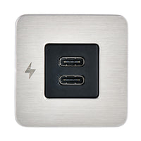 Scanstrut TILE USBC Interior Charging Socket  1224V  Stainless Steel Bezel SCTILE21