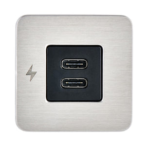 Scanstrut TILE USBC Interior Charging Socket  1224V  Stainless Steel Bezel SCTILE21