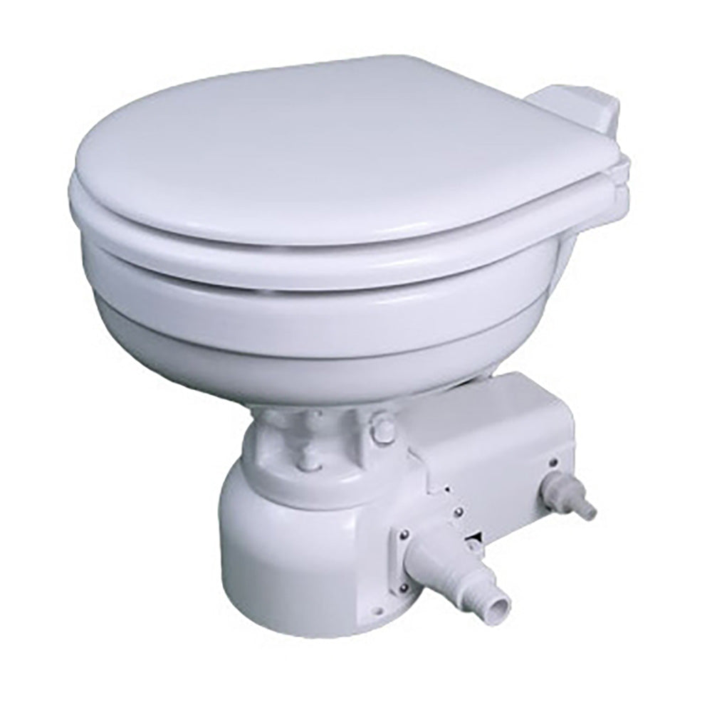 Raritan Sea Era Marine Size Pressurized Freshwater Toilet wMultifunction Panel  White  12V 162MF01201