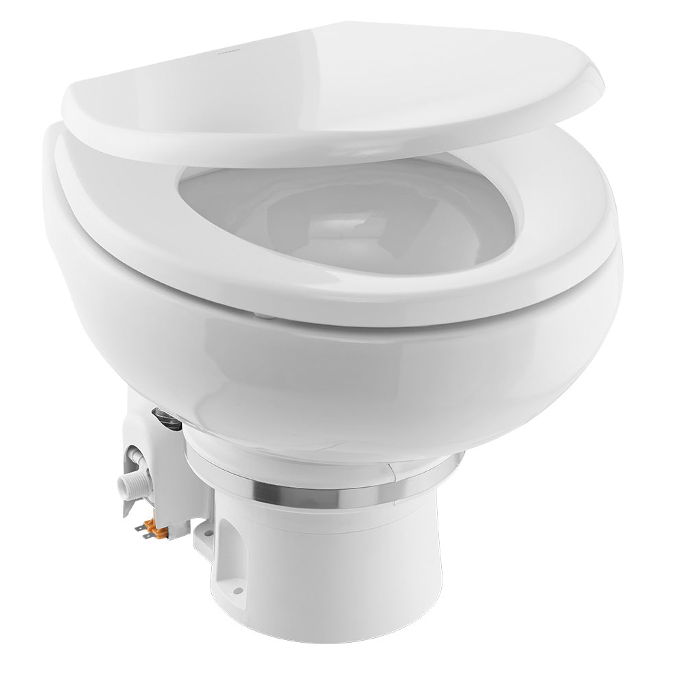 Dometic MasterFlush 7160 White Electric Macerating Toilet wOrbit Base Raw Water Flush  12V 9610007274