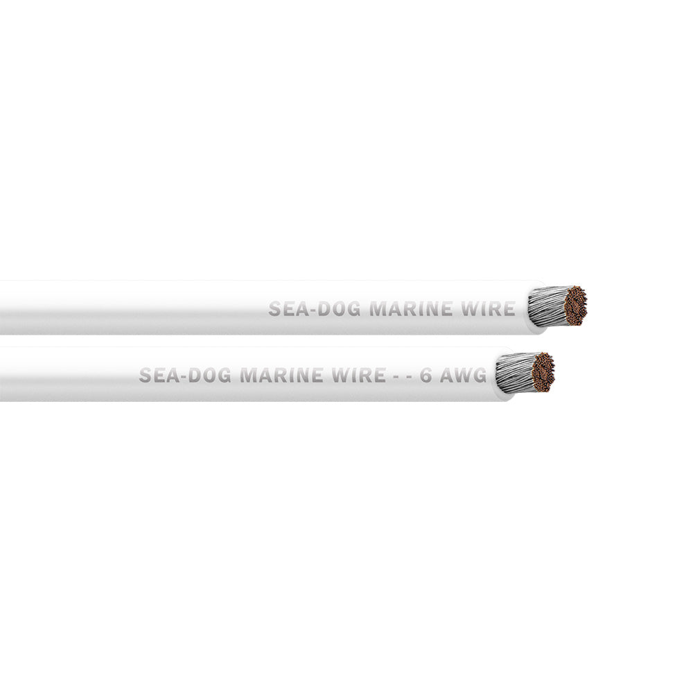 SeaDog 6 AWG White Battery Cable  25 8006050