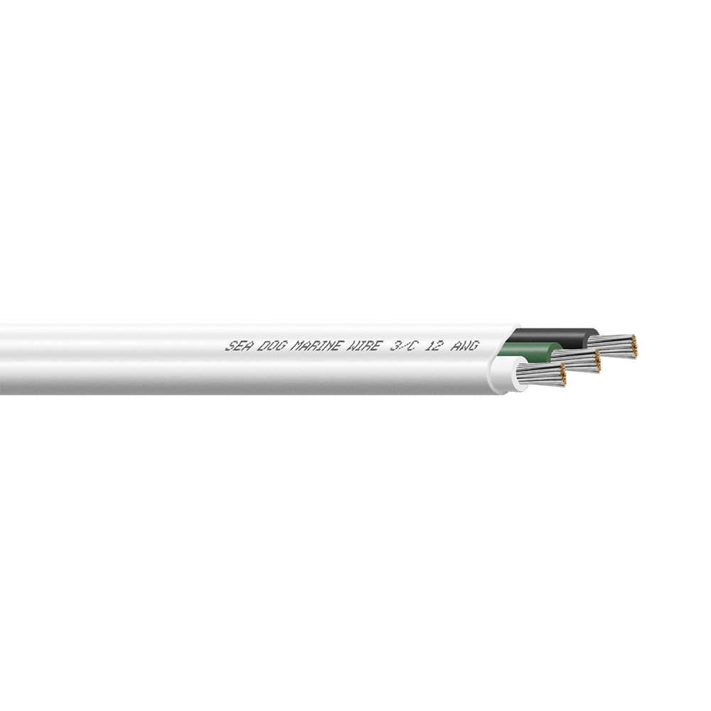 SeaDog 123 AWG Flat Triplex Wire  WhiteGreenBlack  750 8012308