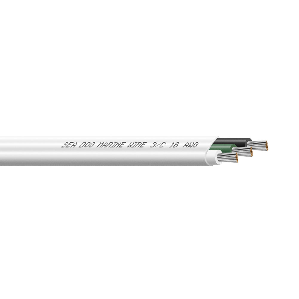 SeaDog 163 AWG Flat Triplex Wire  WhiteGreenBlack  1000 8016309