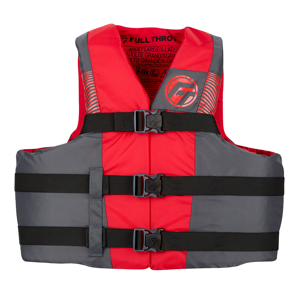 Full Throttle Adult Nylon Life Jacket  2X4X  RedBlack 11220010008026