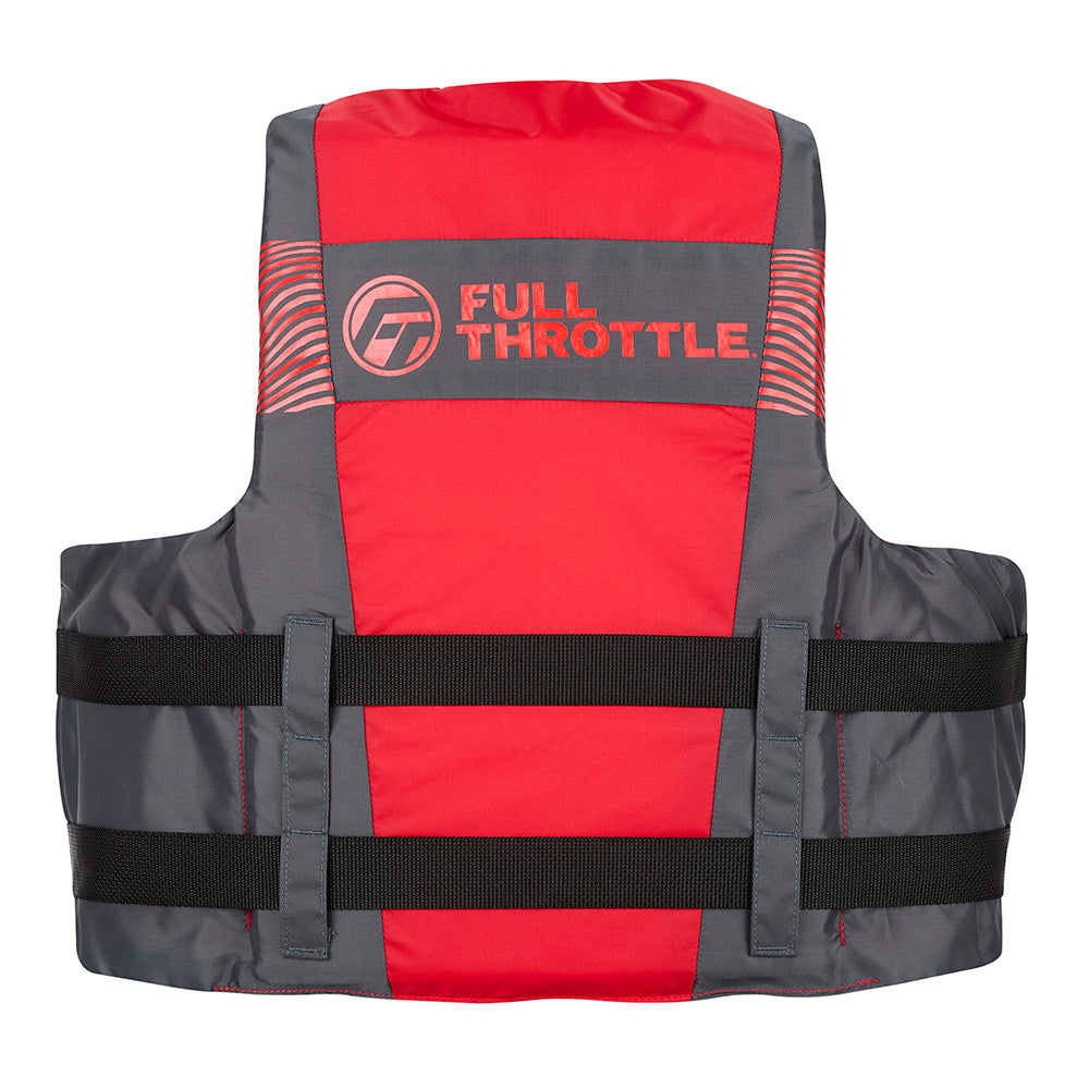 Full Throttle Adult Nylon Life Jacket  LXL  BlackRed 11220010005026