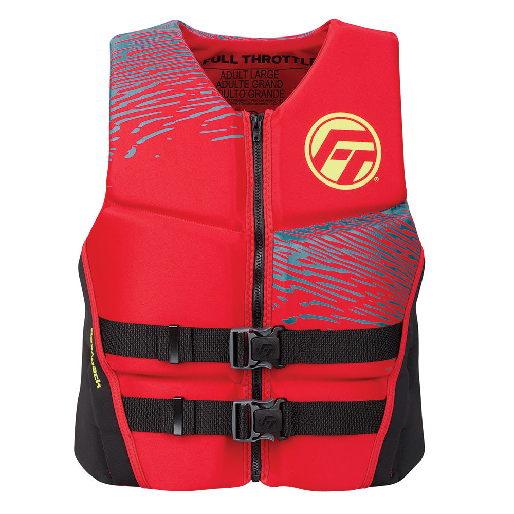 Full Throttle Mens RapidDry FlexBack Life Jacket  S  RedBlack 14250010002026