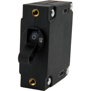 Egis A Series Black Toggle Panel Mount Circuit Breaker  Single Pole 40A 321140