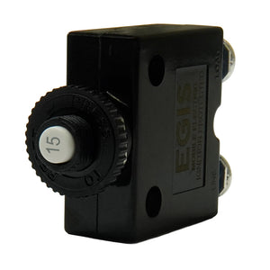 Egis 15A Push Button Panel Mount Circuit Breaker  Screw Terminals 471015