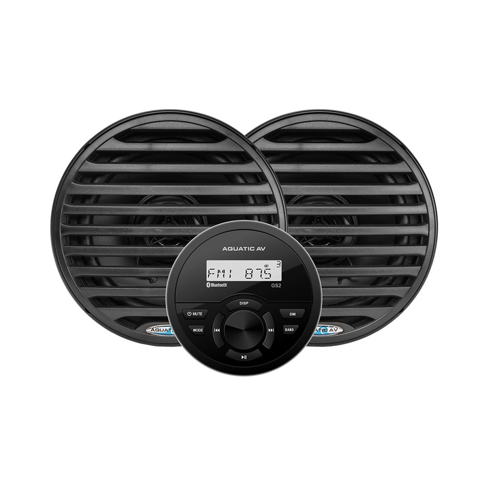 Aquatic AV GS2 Gauge Stereo  Pair of EC652 65 Black Speakers CK304