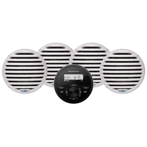 Aquatic AV GS2 Gauge Stereo  2 Pairs of EC651 65 White Speakers CK305
