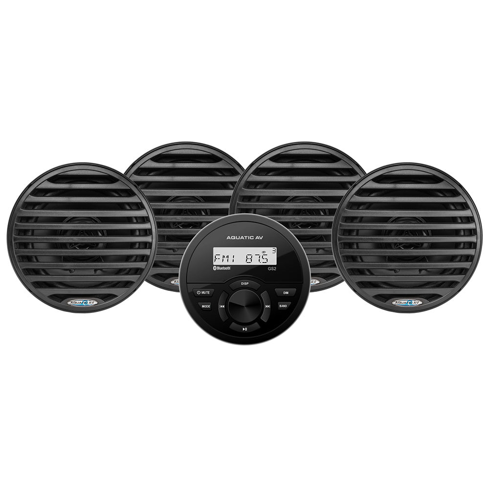 Aquatic AV GS2 Gauge Stereo  2 Pairs of EC652 65 Black Speakers CK306