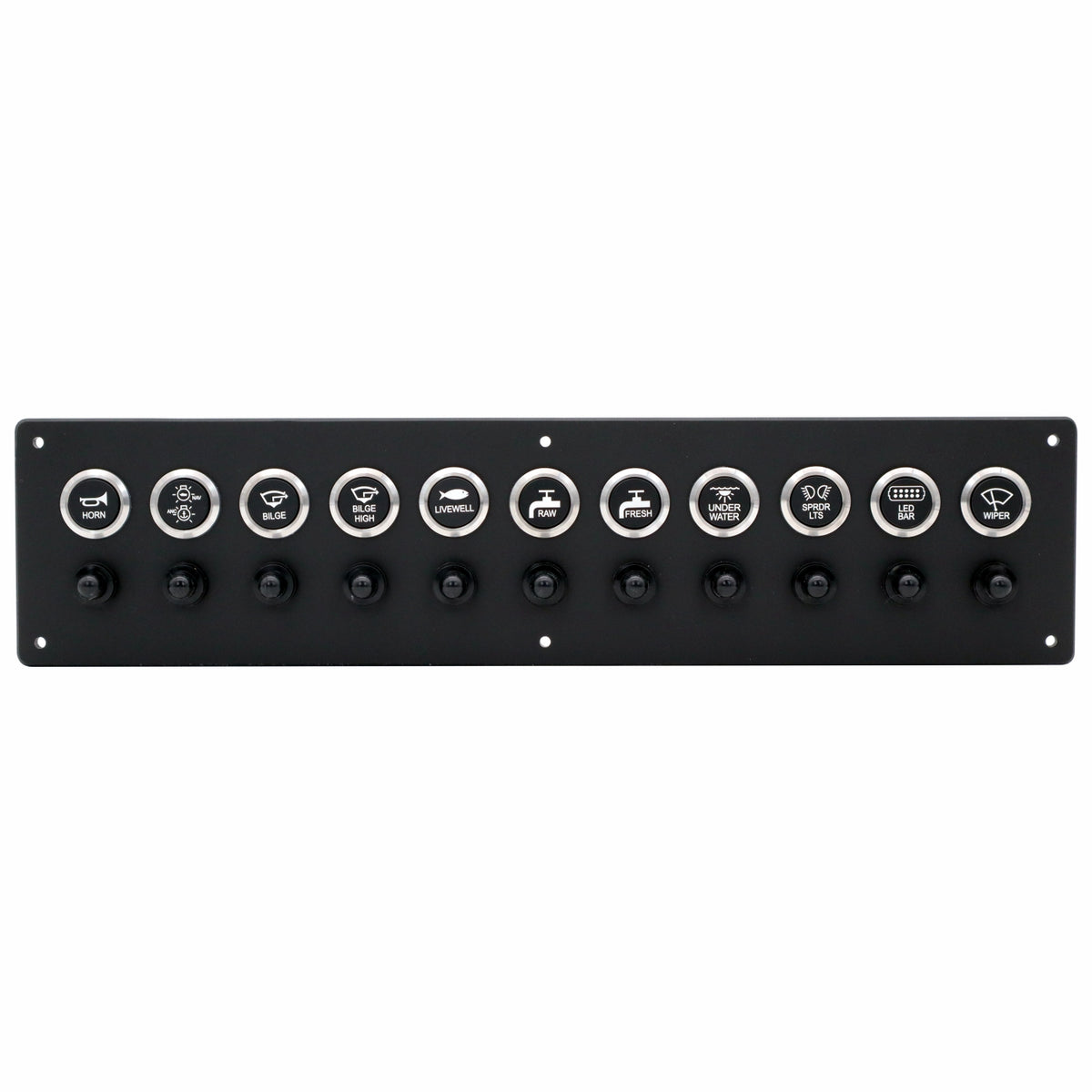 11 Switch Panel 22mm Push Buttons w/ Breakers