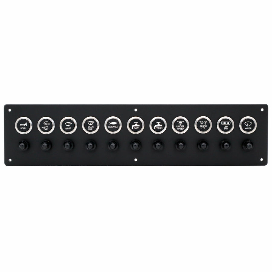 11 Switch Panel 22mm Push Buttons w/ Breakers