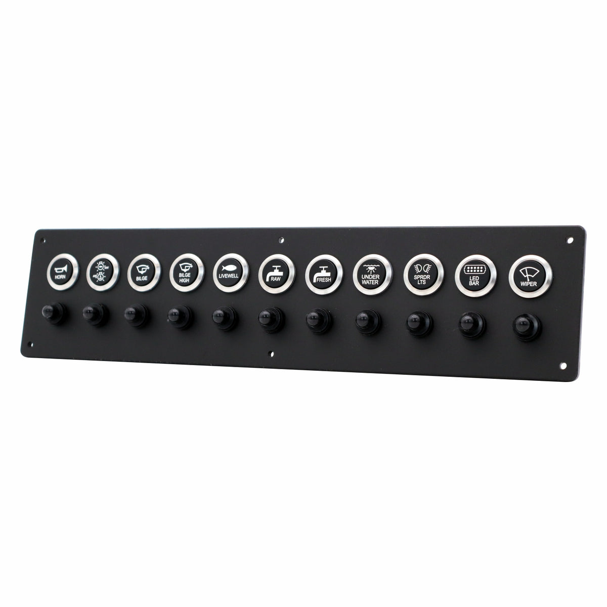 11 Switch Panel 22mm Push Buttons w/ Breakers