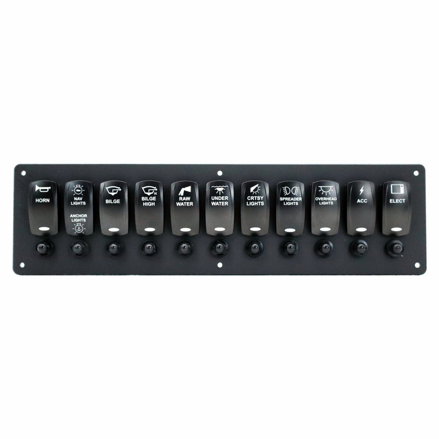 11 Switch Blacklit Ready Contura V Panel w/ Breakers