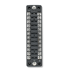 Front view of 12-position ATC fuse block showing screw terminals, fuse slots and power/ground studs