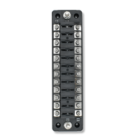 Front view of 12-position ATC fuse block showing screw terminals, fuse slots and power/ground studs