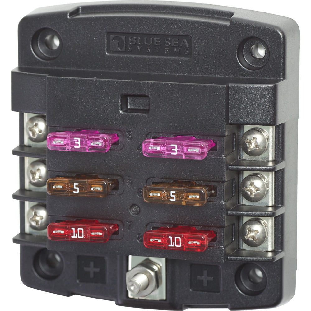 Blue Sea 5033 ST Blade Fuse Block wout Cover  6 Circuit wout Negative Bus 5033