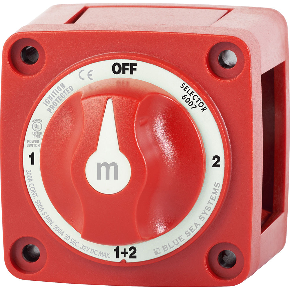 Blue Sea 6007 mSeries Mini Battery Switch Selector Four Position Red 6007