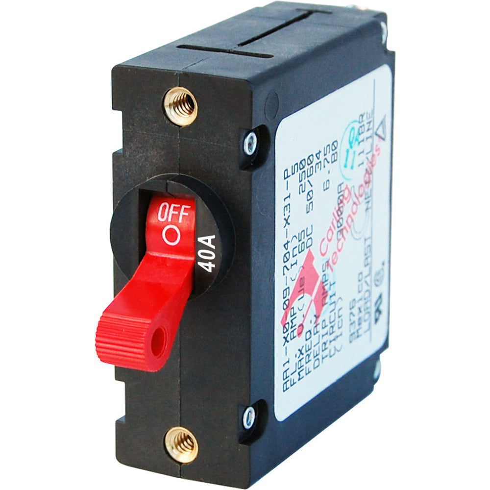 Blue Sea 7225 AC  DC Single Pole Magnetic World Circuit Breaker    40 Amp 7225