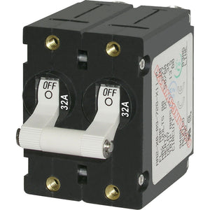 Blue Sea 7295 ASeries Double Pole Toggle  32A  White 7295