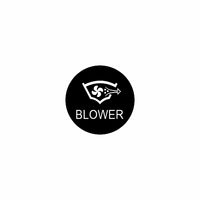 Close-up front graphic of 22mm blower actuator showing blower fan icon and "BLOWER" text