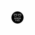 Circular black actuator label showing twin spreader icon above stacked 'SPRDR FWD' text