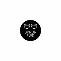 Circular black actuator label showing twin spreader icon above stacked 'SPRDR FWD' text