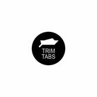 Graphic label for 22mm trim tabs actuator—black circle with boat icon and centered "TRIM TABS" text