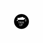 Round black control label for 22mm starboard trim-up actuator showing boat icon, "TRIM UP" text and letter "S.