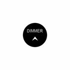 22mm dimmer actuator front face showing DIMMER label and upward arrow indicator