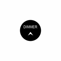 22mm dimmer actuator front face showing DIMMER label and upward arrow indicator